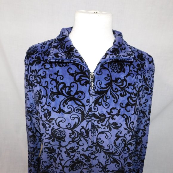 Northern Reflection Womens L Purple Black Velour Full Zip Track jacket - Picture 5 of 10